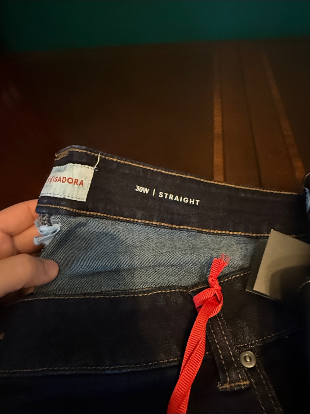 Women’s Dark Blue Jeans - Classic Straight Fit - Picture 3 of 3